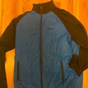 Blue and black marmot zip jacket